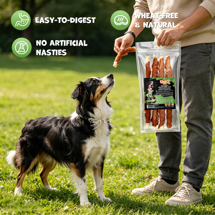 Pałeczki dla psa kaczka ze skórą wołową 320g Uniq Pets