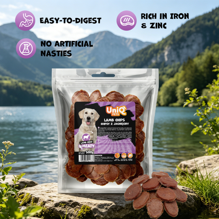 Smaczki dla psa z jagniecina 500g Uniq Pets