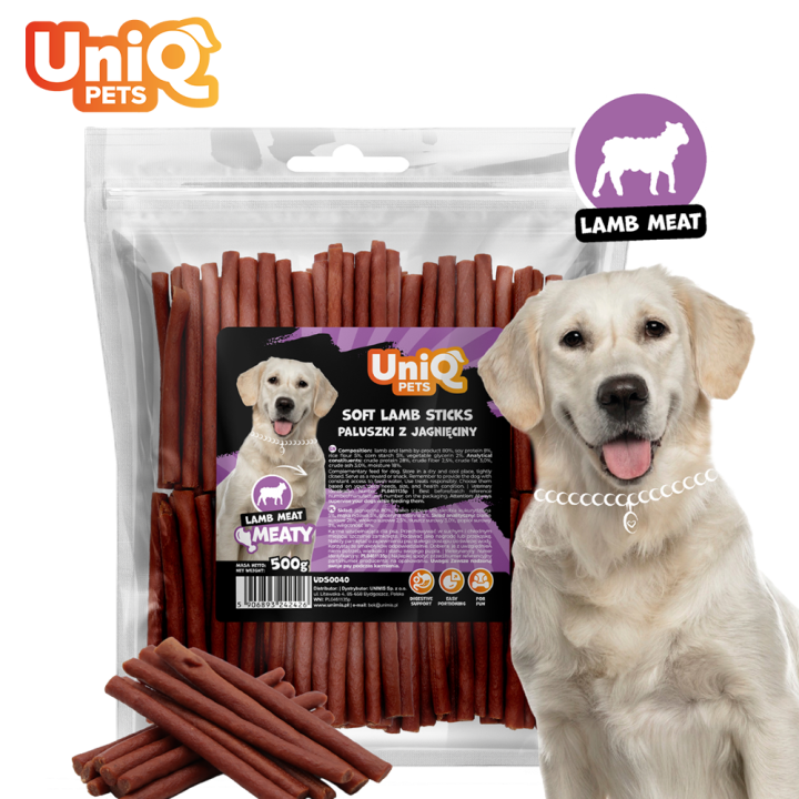 Miekkie paluszki dla psa z jagnięciny 500g Uniq Pets