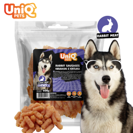 Przysmaki dla psa kiełbaski z królika 500g Uniq Pets