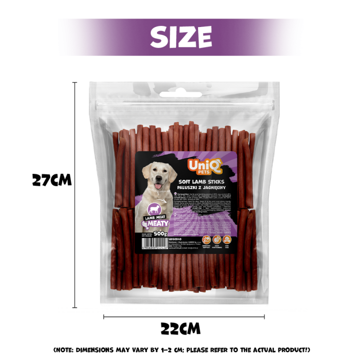 Miekkie paluszki dla psa z jagnięciny 500g Uniq Pets