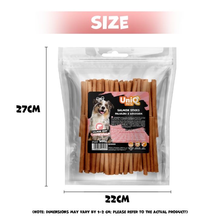 Przysmaki dla psa losos paluszki dla psa 500g Uniq Pets