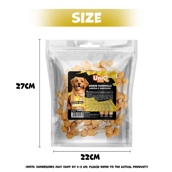 Przysmaki dla psa kostki z kurczakiem 500g Uniq Pets