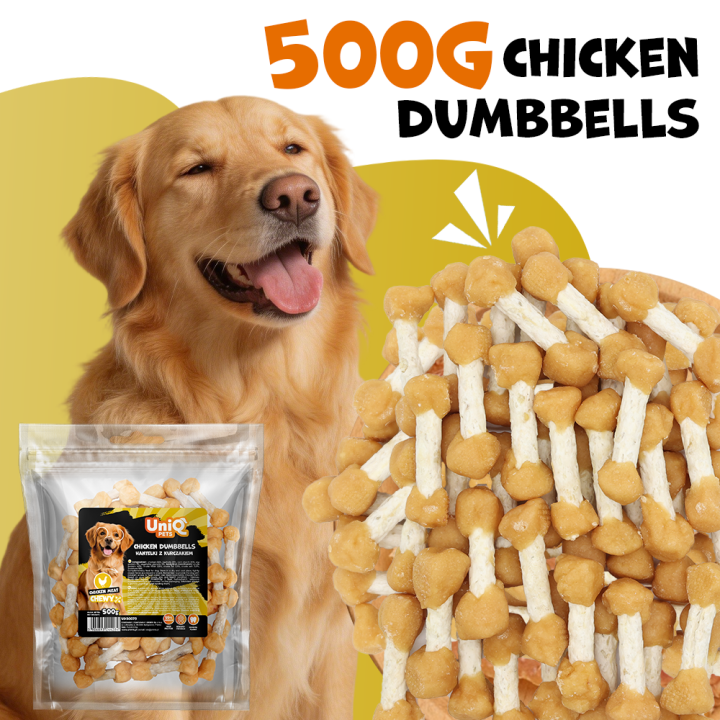 Przysmaki dla psa kostki z kurczakiem 500g Uniq Pets