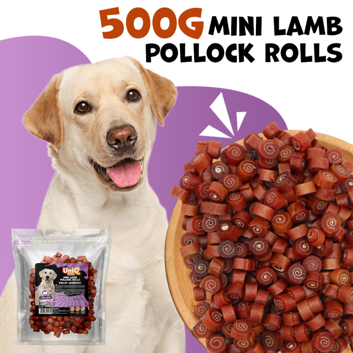 Smaczki dla psa naturalne z jagnięciny rollsy 500g Uniq Pets