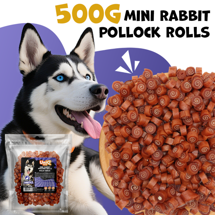 Smaczki dla psa z królika rollsy 500g Uniq Pets