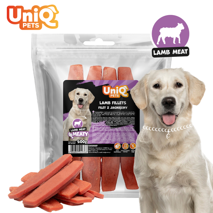 UNIQ PETS przysmak dla psa z jagnięciny miękki filet 500g