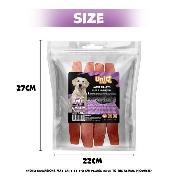 UNIQ PETS przysmak dla psa z jagnięciny miękki filet 500g