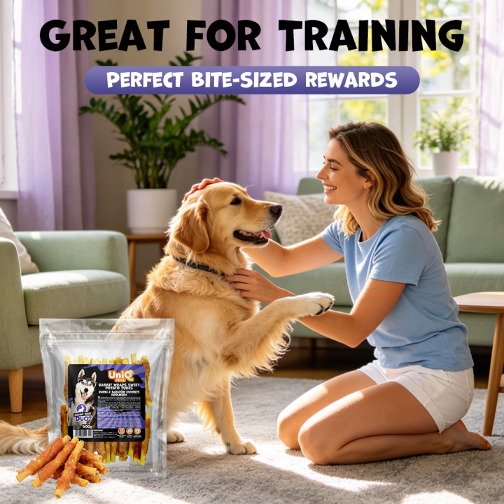Przysmak przekąska dla psa rurki z królika i batatów 500g UNIQ PETS