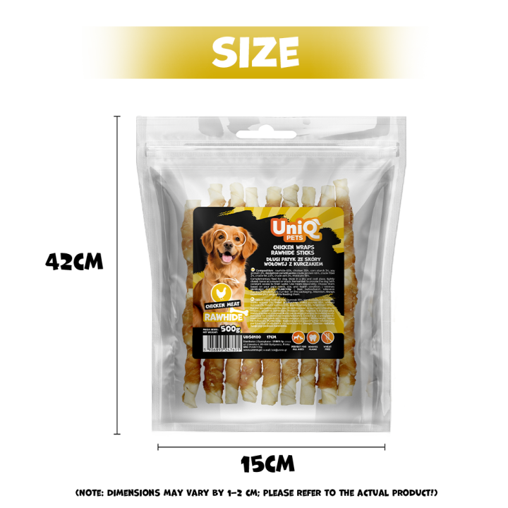 Przysmak przekąska dla psa kurczak ze skórą wołową 500g UNIQ PETS