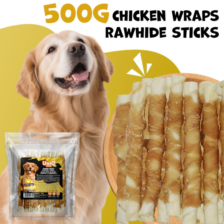 Przysmak przekąska dla psa kurczak ze skórą wołową 500g UNIQ PETS