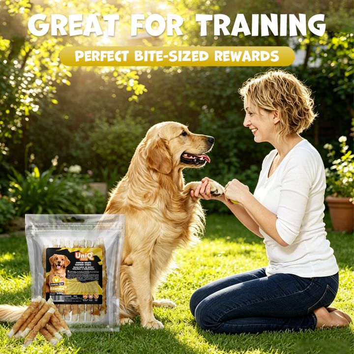Przysmak przekąska dla psa kurczak ze skórą wołową 500g UNIQ PETS