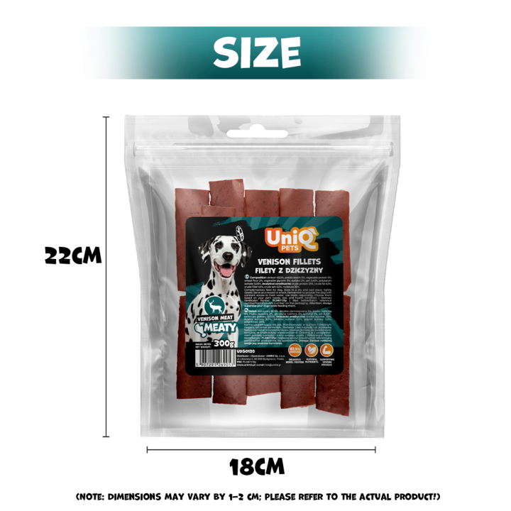 UNIQ PETS Filety suszone dla psa z dziczyzny 300g