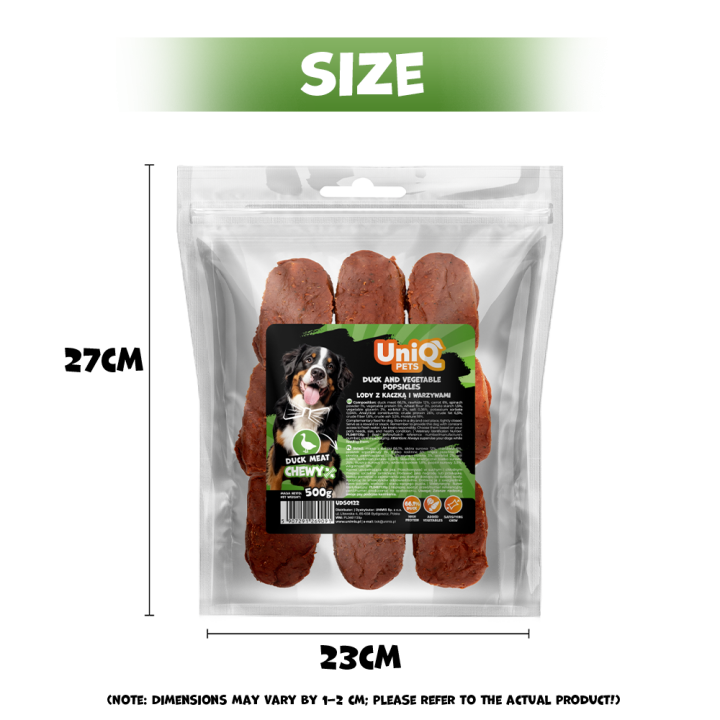UNIQ PETS PRZYSMAKI DLA PSA CHEWY 500g lody z kaczką i warzywami