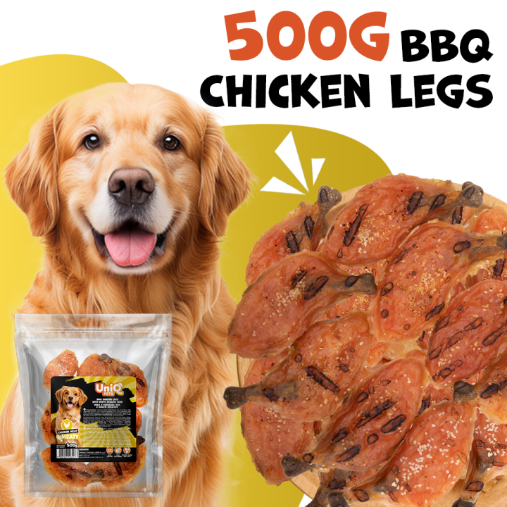 UNIQ PETS PRZYSMAKI DLA PSA MEATY 500g udka z kurczaka BBQ z białym sezamem