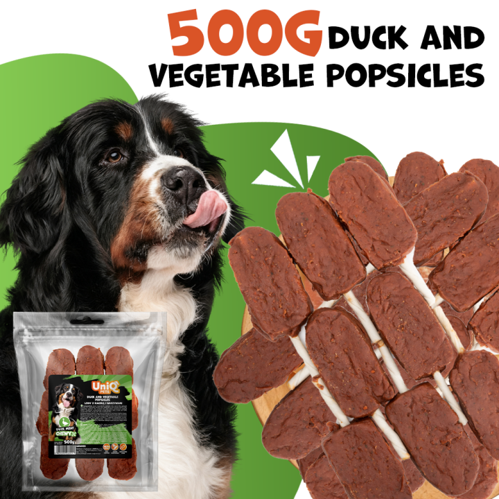 UNIQ PETS PRZYSMAKI DLA PSA CHEWY 500g lody z kaczką i warzywami