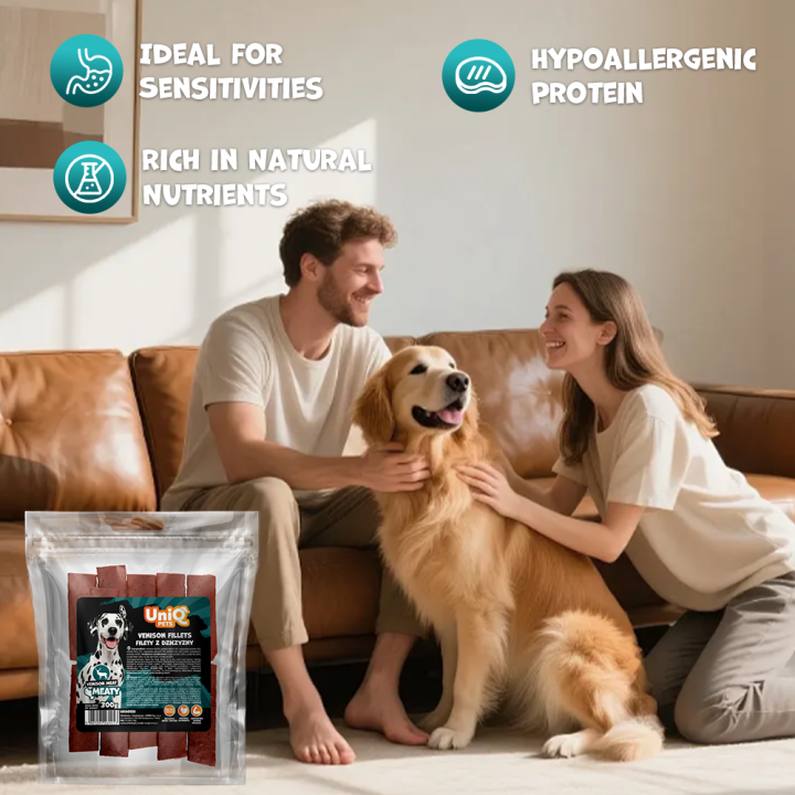 UNIQ PETS Filety suszone dla psa z dziczyzny 300g