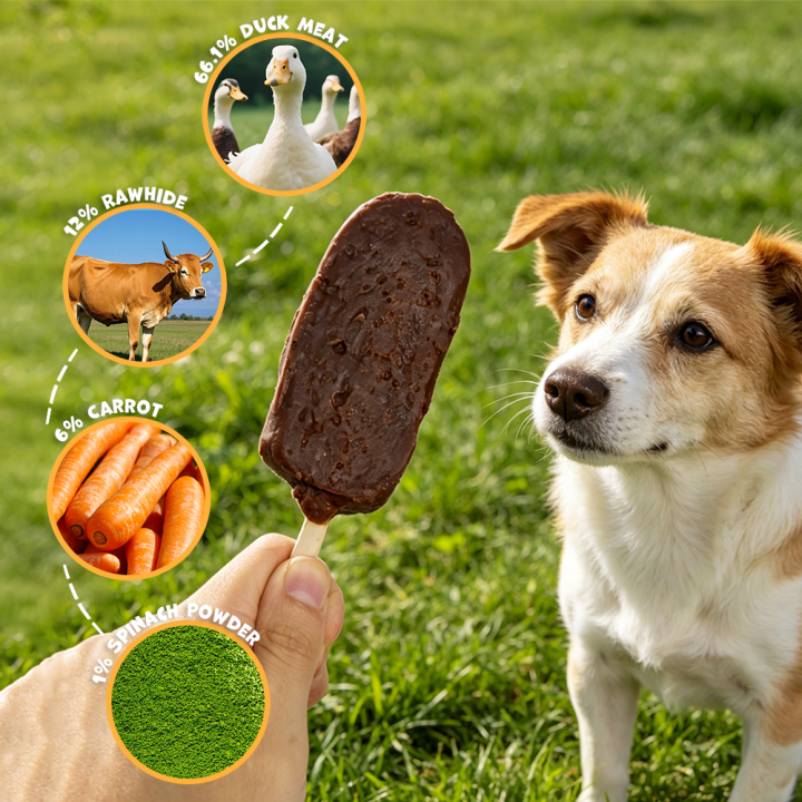 UNIQ PETS PRZYSMAKI DLA PSA CHEWY 500g lody z kaczką i warzywami
