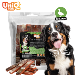UNIQ PETS PRZYSMAKI DLA PSA MEATY 500g paski z kaczki i skóry rybiej