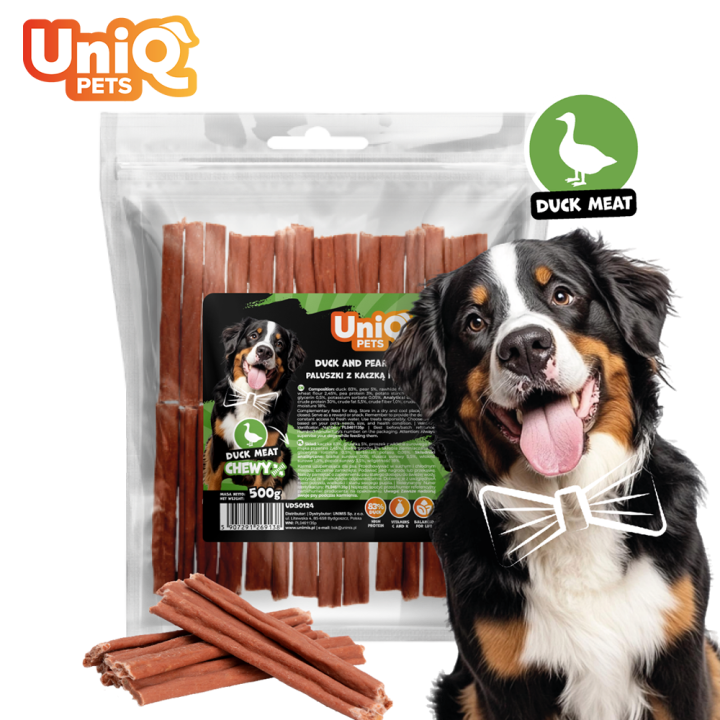 UNIQ PETS PRZYSMAKI DLA PSA CHEWY 500g paluszki z kaczką i gruszką