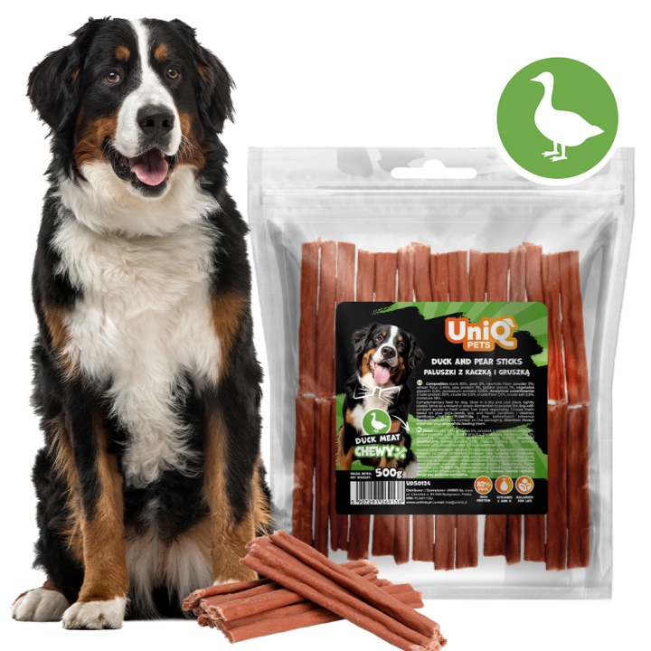 UNIQ PETS PRZYSMAKI DLA PSA CHEWY 500g paluszki z kaczką i gruszką