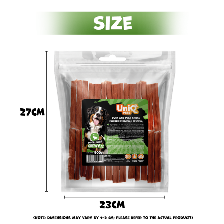 UNIQ PETS PRZYSMAKI DLA PSA CHEWY 500g paluszki z kaczką i gruszką