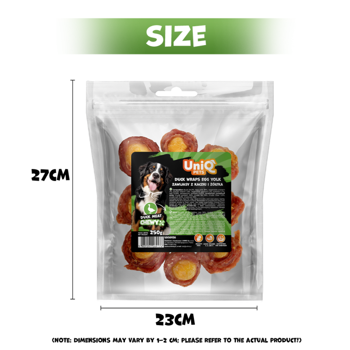 Smaczki dla psa kaczka z żółtkiem jajka 250g Uniq Pets