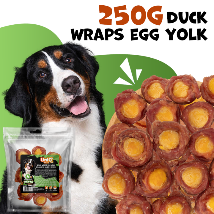Smaczki dla psa kaczka z żółtkiem jajka 250g Uniq Pets