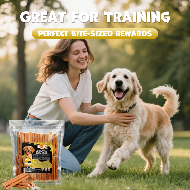 UNIQ PETS PRZYSMAKI DLA PSA CHEWY 500g paluszki z kurczakiem, marchewką i pietruszką