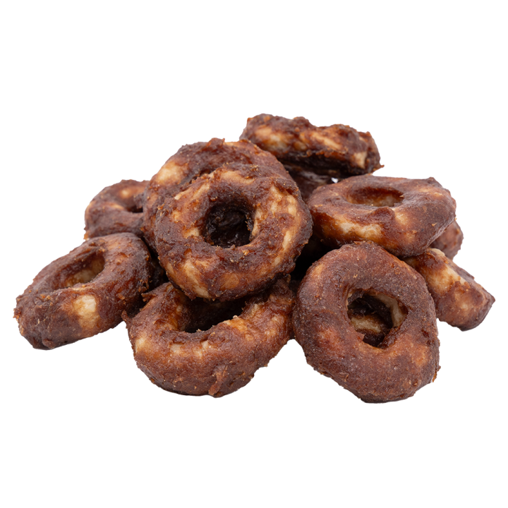 UNIQ PETS PRZYSMAKI DLA PSA CHEWY 500g ringi kolagenowe z koniną 5cm