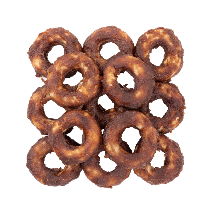 UNIQ PETS PRZYSMAKI DLA PSA CHEWY 500g ringi kolagenowe z koniną 5cm