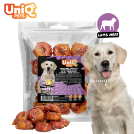 UNIQ PETS PRZYSMAKI DLA PSA CHEWY 500g bajgle z kurczakiem, jagnięciną i białym sezamem 4cm