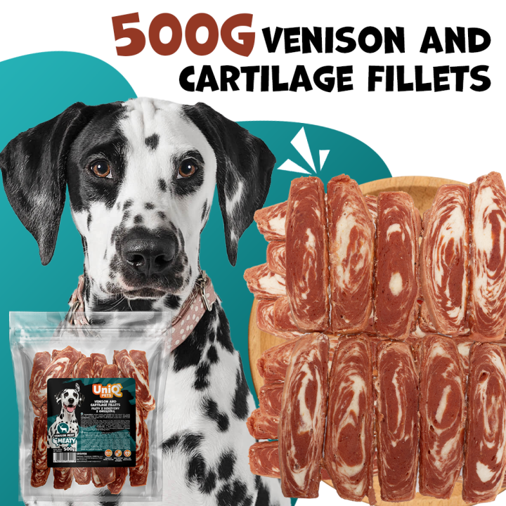UNIQ PETS PRZYSMAKI DLA PSA MEATY 500g filety z dziczyzny z chrząstką