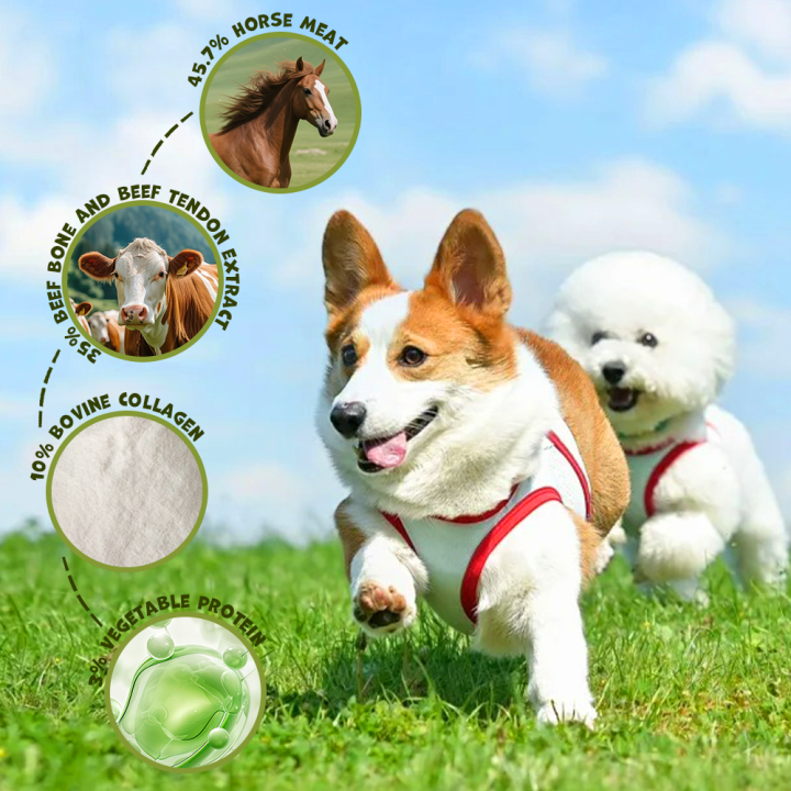 UNIQ PETS PRZYSMAKI DLA PSA CHEWY 500g ringi kolagenowe z koniną 5cm