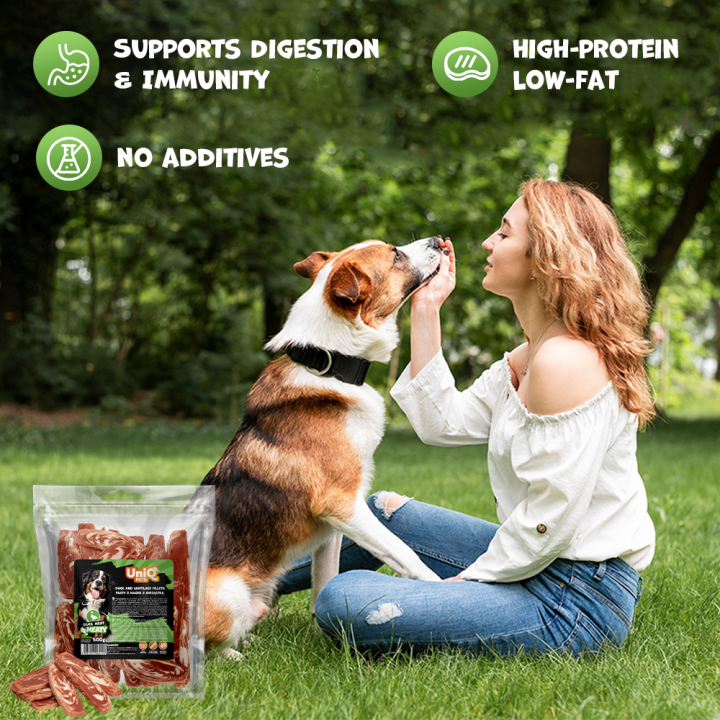 UNIQ PETS PRZYSMAKI DLA PSA MEATY 500g filety z kaczki z chrząstką