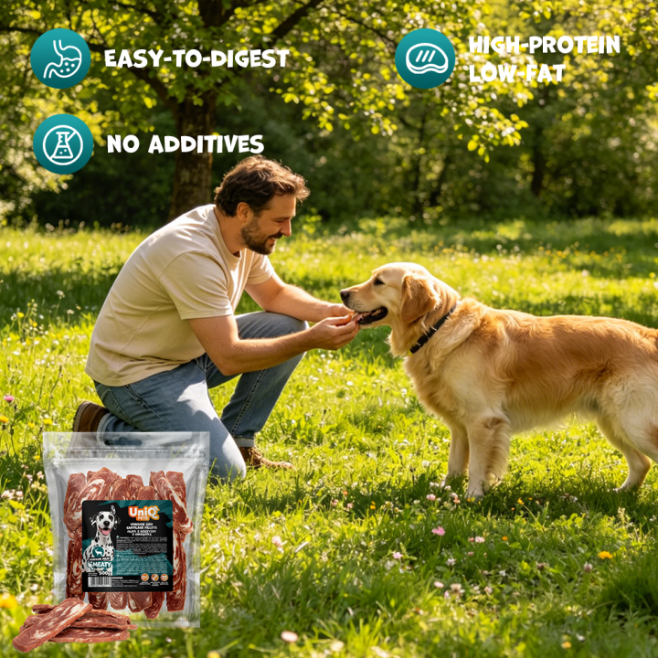 UNIQ PETS PRZYSMAKI DLA PSA MEATY 500g filety z dziczyzny z chrząstką