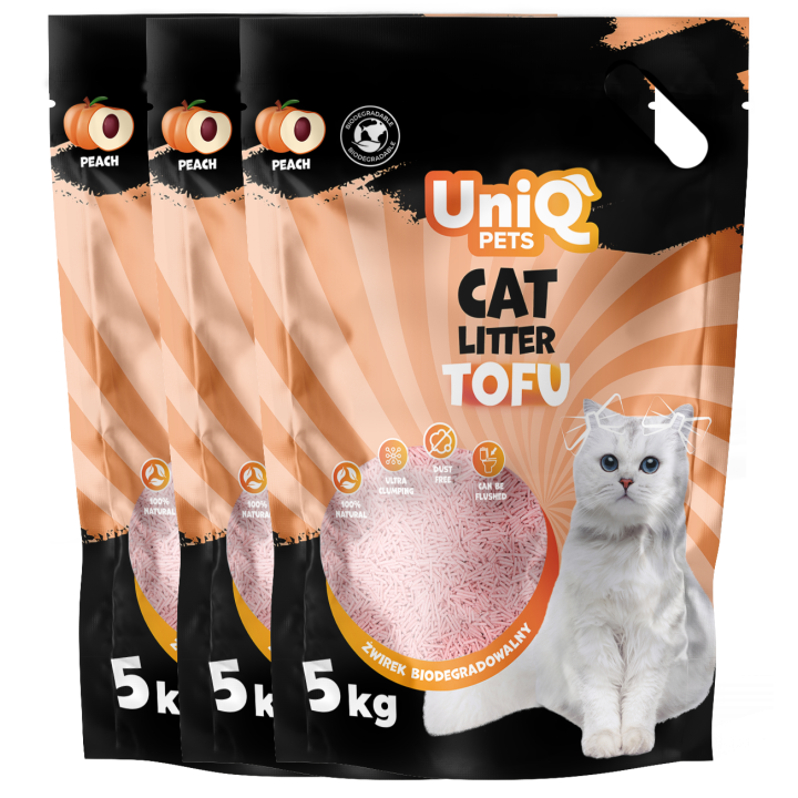 UNIQ PETS Żwirek tofu dla kota brzoskwinia biodegradowalny