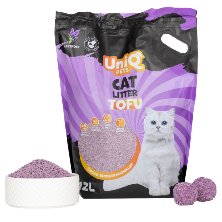 UNIQ PETS Żwirek tofu dla kota lawenda biodegradowalny
