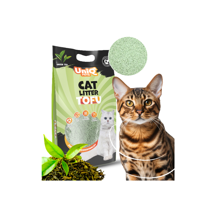 UNIQ PETS Żwirek tofu dla kota zielona herbata biodegradowalny