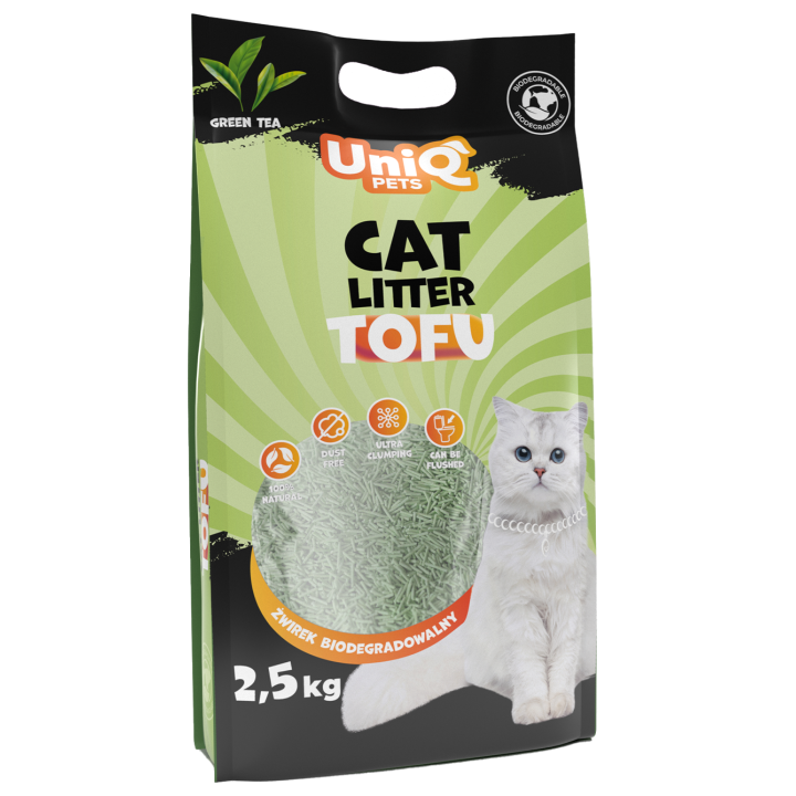 UNIQ PETS Żwirek tofu dla kota zielona herbata biodegradowalny