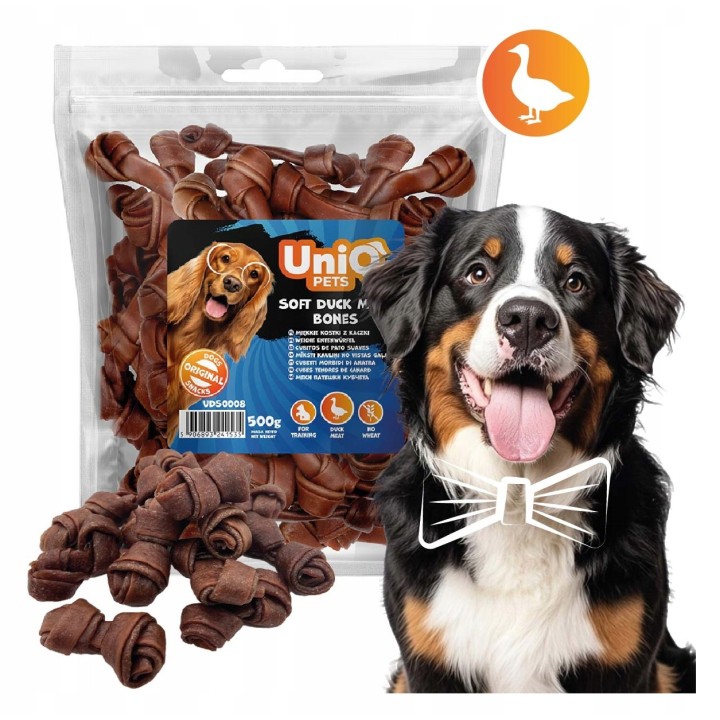 Przysmaki dla psa miękkie kostki z kaczki 500g Uniq Pets