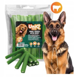 Naturalne gryzaki dentystyczne dla psa z wołowiny i mięty 500g Uniq Pets