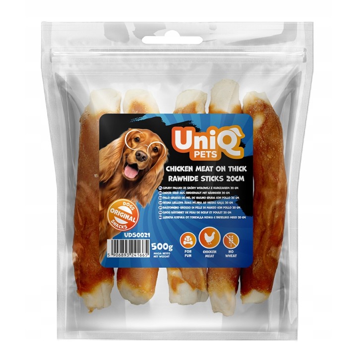 Paluchy dla psa z kurczakiem naturalne przysmaki dla psa 500g Uniq Pets