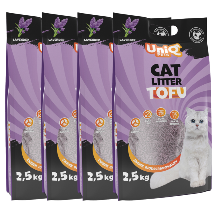 UNIQ PETS Żwirek tofu dla kota lawenda biodegradowalny
