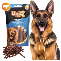 UNIQ PETS Przysmak dla psa paluszki z wołowiny 80g