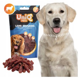 UNIQ PETS Przysmak dla psa kiełbaski z jagnięciny 80g