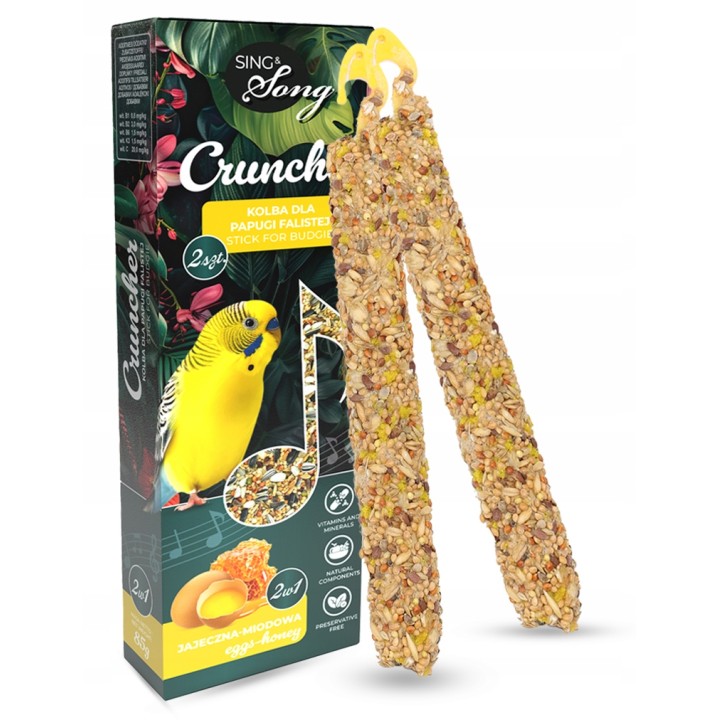SING&SONG CRUNCHER przysmak dla papużki falistej 2w1 jajeczno- miodowy 85g