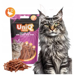 UNIQ PETS przysmak dla kota miękkie paski z kaczką 50g
