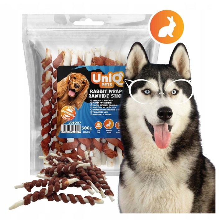 Paleczki z krolikiem dla psa przysmaki dla psa 500g UNIQ PETS