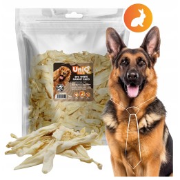 Uszy królicze białe - duże 1kg naturalne przysmaki dla psa UNIQ PETS
